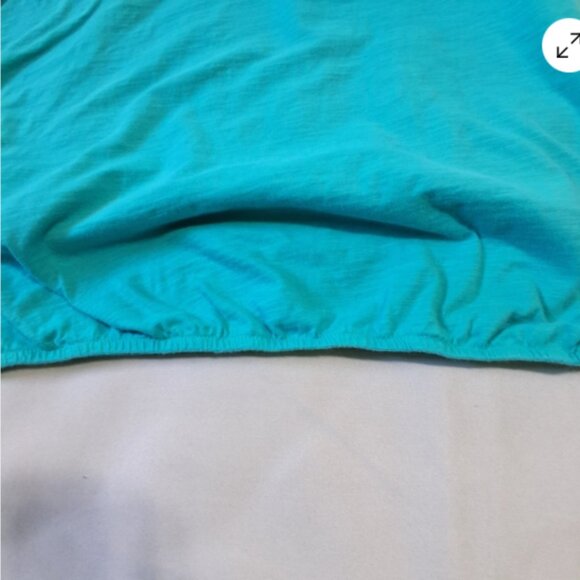 Sonoma Lifestyle Womens XL Sleeveless‎ Top Turquoise Cotton Lace Back Flaw A27 - Picture 6 of 8